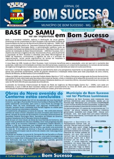 JORNAL DE BOM SUCESSO – PRESTANDO CONTAS COM TRANSPARÊNCIA