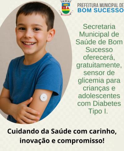 A prefeitura distribuirá gratuitamente Sensores de Glicose (Libre)  para as crianças e os adolescentes de até 18 anos!