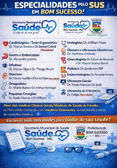 Divulgação das Especialidades pelo SUS em Bom Sucesso
