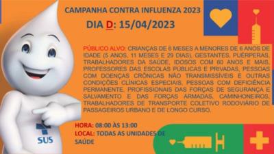 Sábado é Dia D de Campanha da Vacinação Contra Influenza