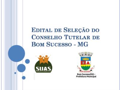 Retificação do Edital do Processo de Escolha do CONSELHO TUTELAR do Município de Bom Sucesso – MG