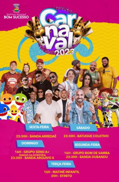 Convite – CARNAVAL 2023 DE BOM SUCESSO – Veja a programação