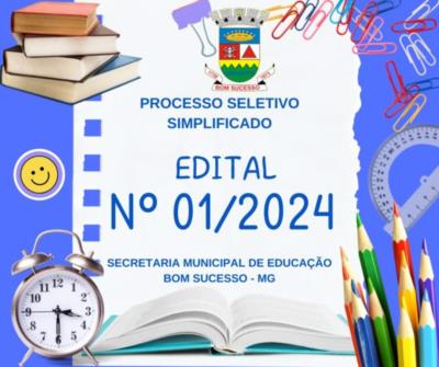 EDITAL DE CONVOCAÇÃO – 01 (um) Monitor (12/04/2024)