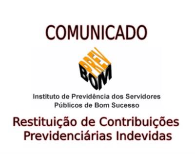 Comunicado Restituição de Contribuições Previdenciárias Indevidas.