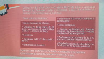 CAMPANHA NACIONAL DE VACINAÇÃO CONTRA A INFLUENZA