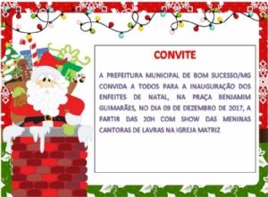 CONVITE PARA A INAUGURAÇÃO DOS ENFEITES DE NATAL