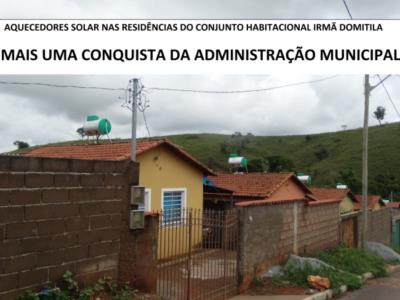 Aquecedores Solares para Residências do Conjunto Habitacional Irmã Domitila Mais Uma Conquista da Administração 2013/2016