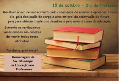 Mensagem da Sec. Municipal de Educação para os Professores