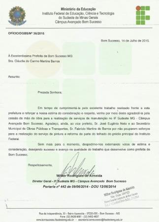 PARCERIA ENTRE PREFEITURA DE BOM SUCESSO E IF