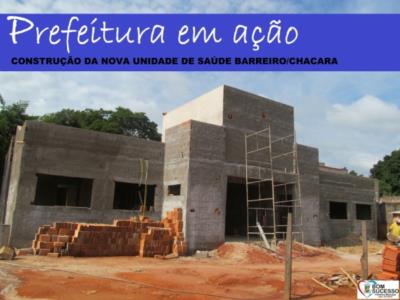 As obras da Nova Unidade de saúde que atenderá o PSF Barreiro que esta sendo construída