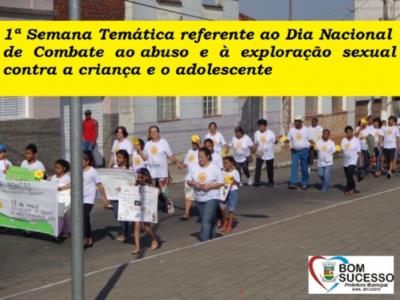 1 Semana Tematica referante ao Dia Nacional de Combate ao abuso