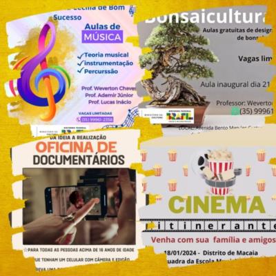 SECRETARIA MUNICIPAL DE CULTURA E TURISMO PROMOVE EM JANEIRO CURSOS E EVENTOS!