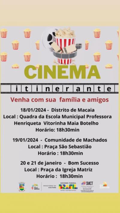 Venha se divertir com o CINEMA ITINERANTE!